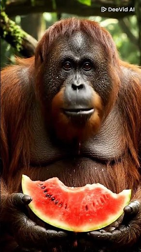 Funny AI Monkey Eating Watermelon – So Cute! 🐒🍉