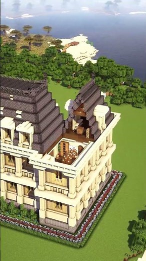 Minecraft French Mansion by Durtaf🏠Get the 3D guide on Heybuilds.com 🔗Link in Biol! #minecraft