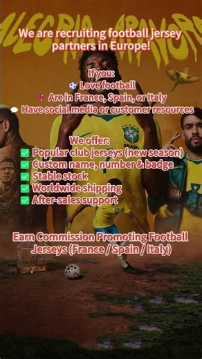 Join our jersey promotion program, Earn Commission Promoting Football Jerseys (France/Spain/Italy