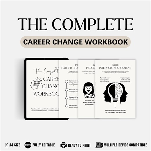 The Complete Career Change Workbook, Career Transition Planner PDF, Printable Career Coaching Tool, Job Change Guide, Career Path Exercises - Etsy