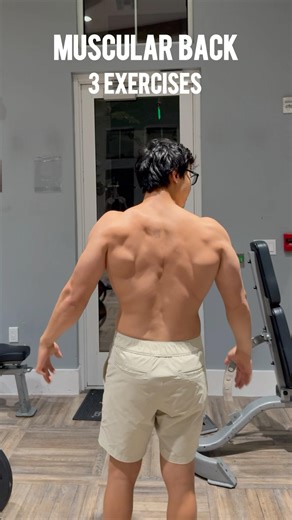 I did these 3 exercises for muscular back #motivation #backworkout #gymlife