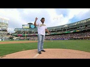BOS@OAK: Canseco throws out the first pitch