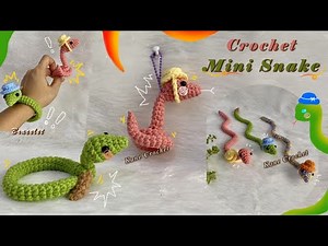 Amigurumi Crochet Snake Keychain Tutorial 🐍🐍 Crochet Bracelet
