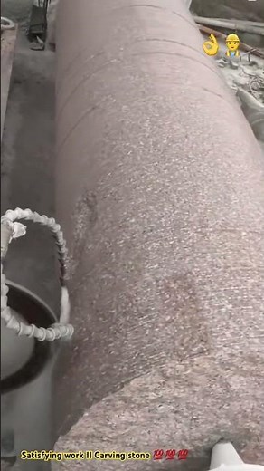 Carving stone column with simple tool