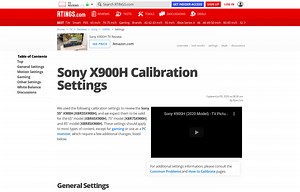 Sony X900H Calibration Settings