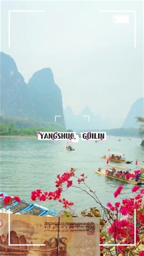 The iconic scenery of Li river that made it on the 20 yuan #river #20yuan #guilin #nature