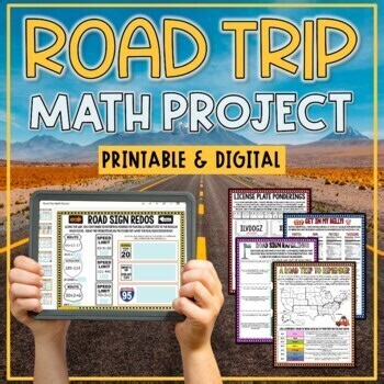 Back to School Road Trip Math Project | Real World Math Project | Summer Math