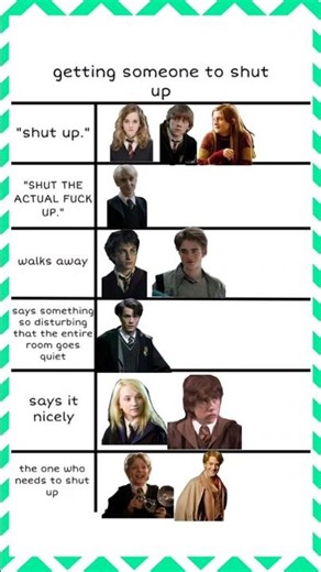 Different Ways to Shut Someone Up (Harry Potter Edition) #shorts #memes #harrypotter