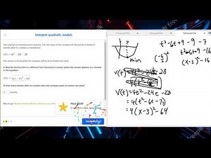 Khan Academy Algebra Interpret quadratic models