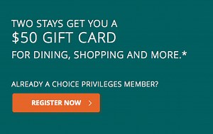 Choice Hotels $50 Gift Card Promotion - Points Miles & Martinis