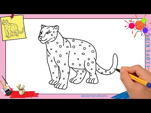 Dessin léopard FACILE - Comment dessiner léopard FACILEMENT etape par etape