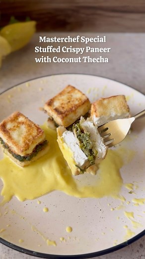 Masterchef Kriti Dhiman | MASTERCHEF SPECIAL STUFFED CRISPY PANEER WITH SPICY THECHA This appetiser is spicy, crunchy and full of flavour. Super easy to make and... | Instagram