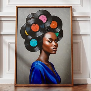 Afrocentric Vinyl Records Art Print, Black Woman Abstract Wall Art, Music Lover Printable Poster,vintage Collage Home Decor,digital Download - Etsy