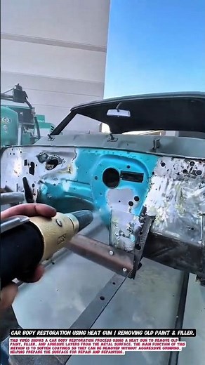 Car Body Restoration Using Heat Gun | Removing Old Paint & Filler.