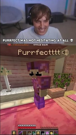 Purrfect pulling out the ULTIMATE flirt moves 💀#shorts #drdonut#purrfect #donutsmp #minecraft
