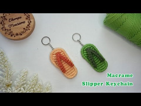 DIY | Macrame Slipper Keychain | Double Half Hitch Knot | Chompu Macrame