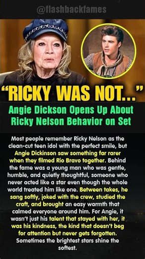 Angie Dickson Opens Up About Ricky Nelson Behavior on Set #shorts