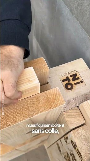 NiTO Holzstein: Giant wooden bricks to build a house without glue or cement