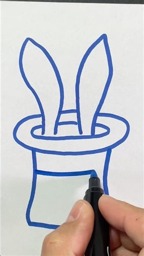 Easy Magic Hat 🎩 with Rabbit Ears 🐰 | Scratch Paper ASMR Drawing