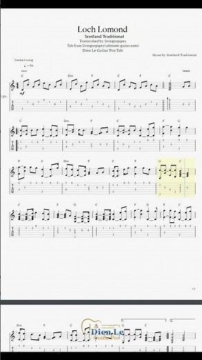 Loch Lomond (Scotland Traditional) Guitar Arrangement