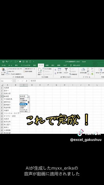 エクセルで選択肢リストを作成する方法