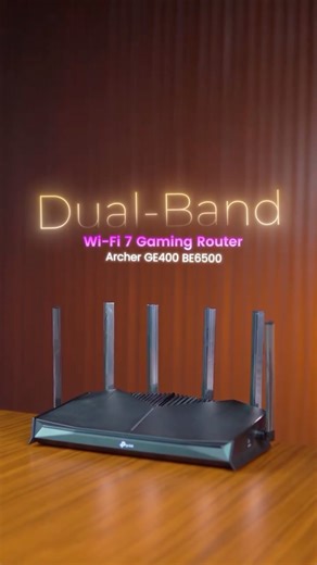 This Wi-Fi 7 gaming router supports up to 5700 Mbps Wi-Fi speed and delivers smooth, seamless gameplay with next-gen performance. TP-Link Archer GE400 Wi-Fi 7 Dual-Band Gaming Router- Specs👇 -Wi-Fi Standard: Wi-Fi 7 (Dual-Band) -Wi-Fi Speed: Up to 6.5 Gbps (5700 Mbps @5 GHz 688 Mbps @2.4 GHz) -Ethernet Speed: Up to 2.5 Gbps (Ethernet) -Wireless Speed (Real): Up to ~2 Gbps Wi-Fi -Antennas: 6 High-Performance Antennas with Beamforming -Gaming Features: Dedicated Gaming Panel Gaming Port -Coverage