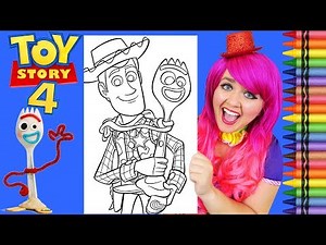 Coloring Toy Story 4 Forky & Woody GIANT Coloring Page Crayola Crayons | KiMMi THE CLOWN