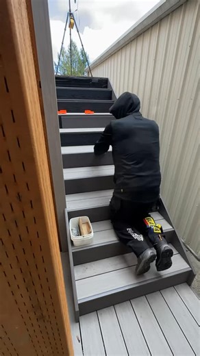 Jason Russell on Instagram: "We’re back in full force as the guys did great while I was at #deckexpo last week. Now we’re finishing up loose ends and heading towards the finish line. Lots of @timbertech #azek finishes going in! #drdecks #yourprescriptionforquality"