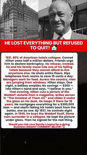 Conrad Hilton Great Depression Success Story
