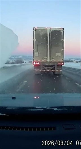 Massive Ice Sheet Falls Off Truck — Dashcam Near Miss! 😱