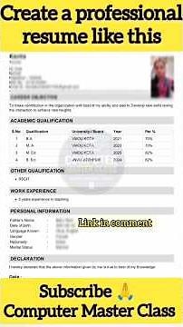 How to make a professional resume for a job | How to create a resume | 🔥#resume #cv #ytshorts