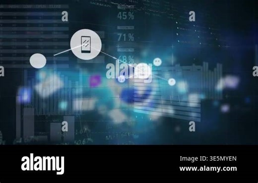 Animation of network of connections over data processing. Global business and digital interface concept digitally generated video Stock Video Footage - Alamy