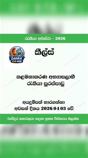 කීල්ස් රැකියා පුරප්පාඩු 2026 #vacancy #jobs #lankajobhub