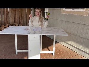 FUNROLUX Folding Dining Table with Rack and 2 Storage Drawers, Movable Extendable Space Saving