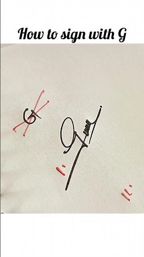 How to sign with 🖊️ G 💖 letter 💕🩷