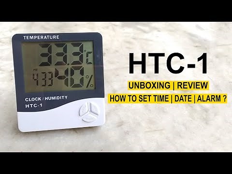 HTC-1 Temperature Clock Humidity time Setting In Hindi And Review