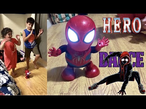 Dancing to Spiderman Dance Hero Dance Moves / Spiderman dancing toy with music and lights