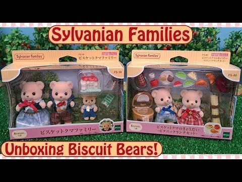 Brand New Sylvanian Families! Unboxing the Biscuit Bear Family and Sibling Picnic Lunch Set!