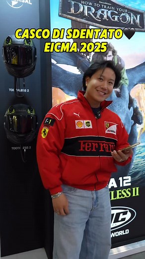 7.6K views · 12 reactions | Toothless’s helmet Dragon trainer . . #toothless #toothlessthedragon #toothlessdragon #dragon #dragontrainer #sdentato #helmets #hjc #helmet #moto #ferrari #ferrarijacket #eicma #eicma2025 #furiabuia #fiera #milano #italy | Leonardo Xu | Facebook
