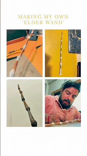 Make the Elder Wand at Home 🪄 | DIY Harry Potter Wand Tutorial | Magical Craft #Shorts #potterhead