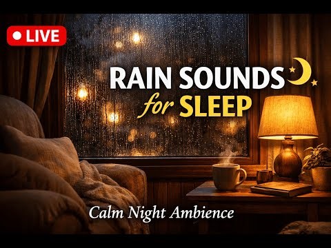 🌙 LIVE Calm Night Rain for Sleep | Relaxing Weather Ambience