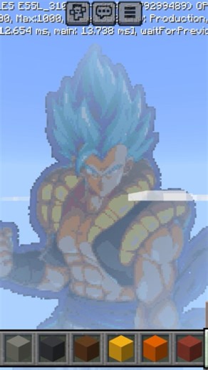 GOGETA blue Ultimate Pixel art in Minecraft