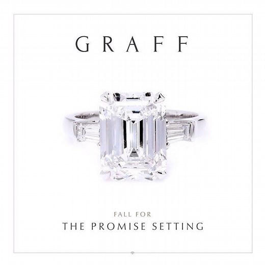 A sensational solitaire. • The Graff Promise setting, a striking diamond embraced by side stones. #graffdiamonds #graffbridal | Graff