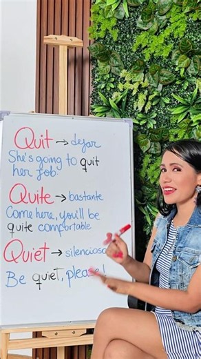 The difference between QUIT, QUITE, and QUIET in English 📚👩🏻‍🏫 #easyenglishtv