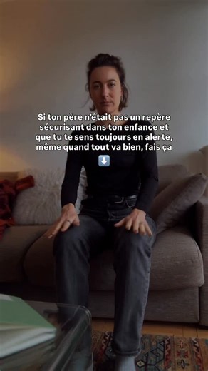 Anouck Level | Coach certifiée spécialisée blessures père/fille on Instagram: "💭Ce que je te propose ici n’est pas un exercice pour réfléchir. C’est une action directe de reprogrammation subconsciente et de régulation du système nerveux. Quand le père n’a pas été un point d’appui sécurisant, une croyance s’inscrit très tôt dans la carte subconsciente : je dois rester en vigilance pour être en sécurité. Cette croyance agit comme un pilote automatique et te garde en alerte H24. Elle se déclenche 