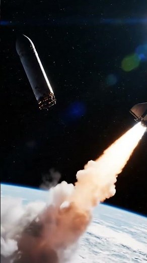 Rocket Stage Separation in Orbit | 4K Ultra Realistic Space Shot #nasashorts #nasa