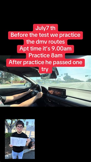 He passed the driving test one try at Fullerton dmv congratulations #fullertondmv #drivinginstructor #drivingtest #orangecounty #santaanadmv