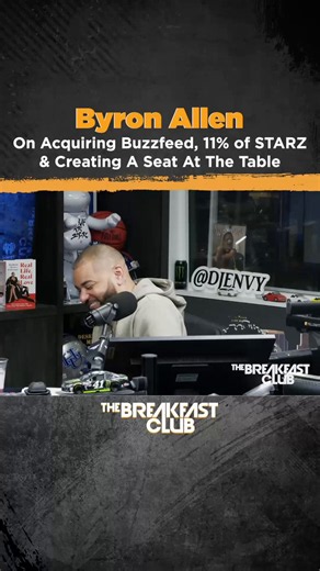 Media mogul Byron Allen joined @breakfastclubam today on securing a 52% majority stake in BuzzFeed (which owns HuffPost and Tasty) for $120M:- "I think it's important as Black people that we are in the publicly traded market... that's where you can create great wealth."- "I believe in the brands BuzzFeed and HuffPost and Tasty, I believe that we will get this $3 we'll get past this $3 a share."Allen also talked about his 11% stake in Starz. He said he's still aiming to buy out the channel, and w