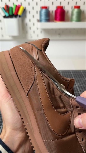 ASMR Nike sneaker customization 🎨✨ results posted 👀 #nikecortez #customnikes #youtubecreators DIY