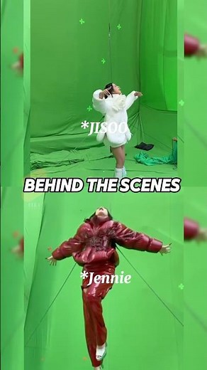 JISOO AND JENNIE GREEN SCREEN BTS'S JUMP MV 😎 #jenjie #jisoo #jensoo